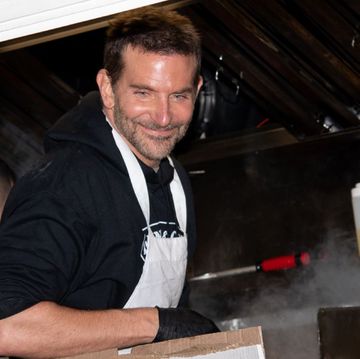 new york, ny december 6 bradley cooper is seen serving with a charity food truck on december 6, 2023 in new york, new york photo by megagc images