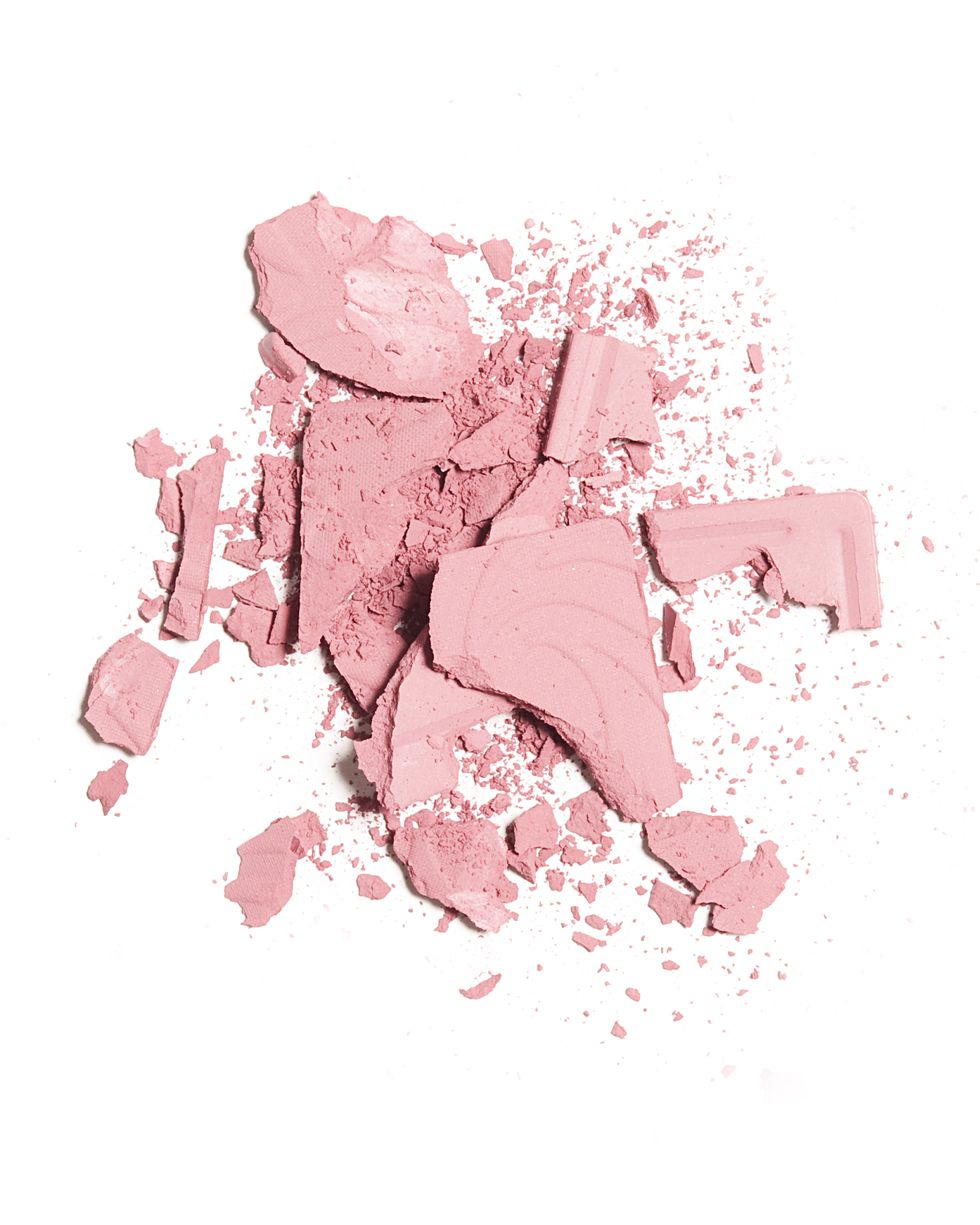 pink blush crushed isolated on white background