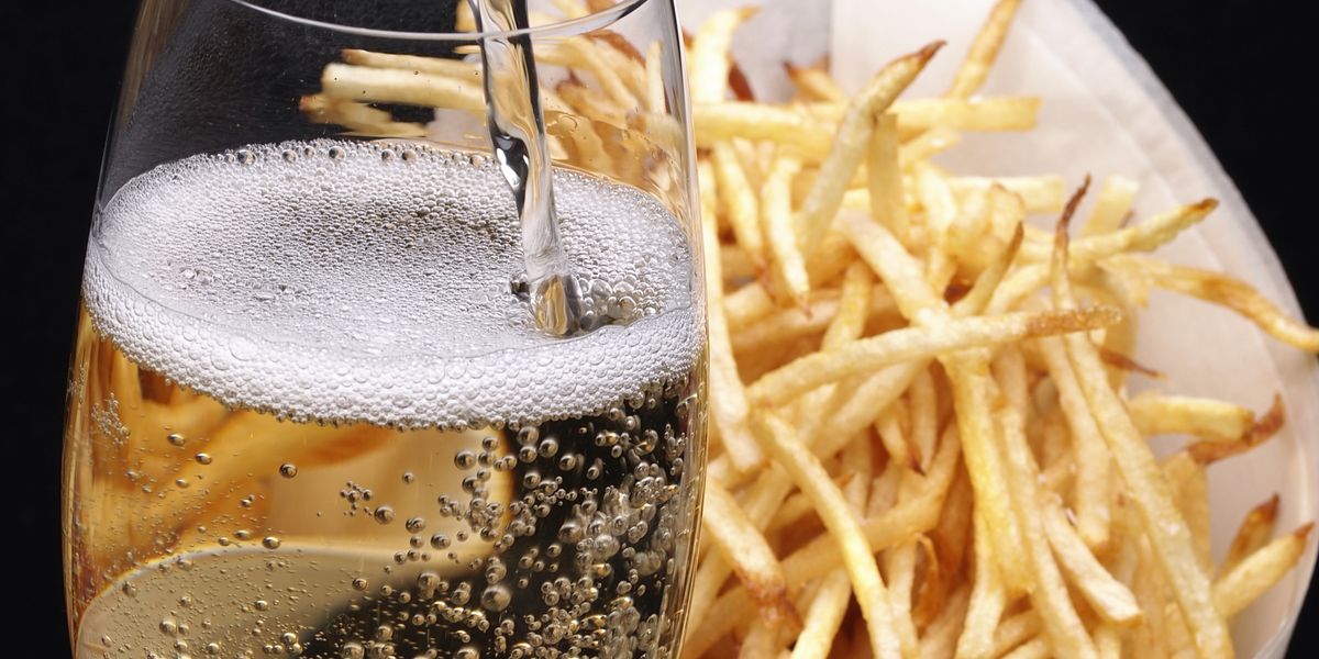 champagne and french fries