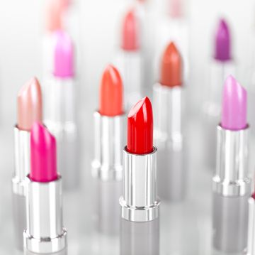 Lipstick, Pink, Cosmetics, Magenta, Lip, Material property, Tints and shades, Writing implement, 