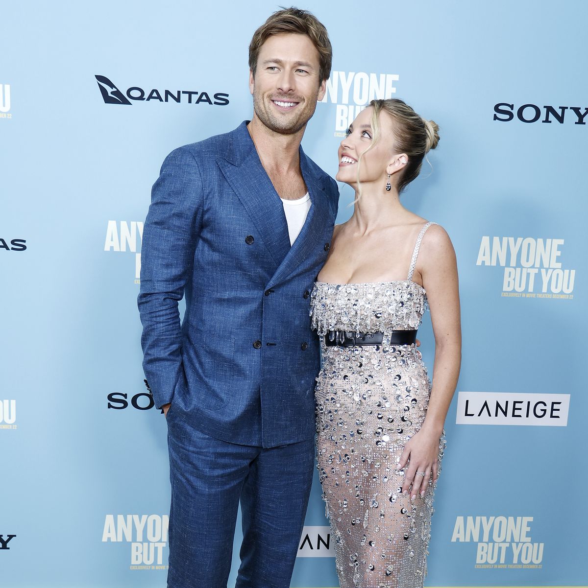 new york, new york december 11 glen powell and sydney sweeney attend columbia pictures anyone but you new york premiere at amc lincoln square theater on december 11, 2023 in new york city photo by john lamparskiwireimage
