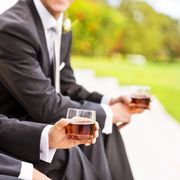Suit, Formal wear, Tuxedo, Drinking, Businessperson, Wedding, Ceremony, Drink, Bride, 