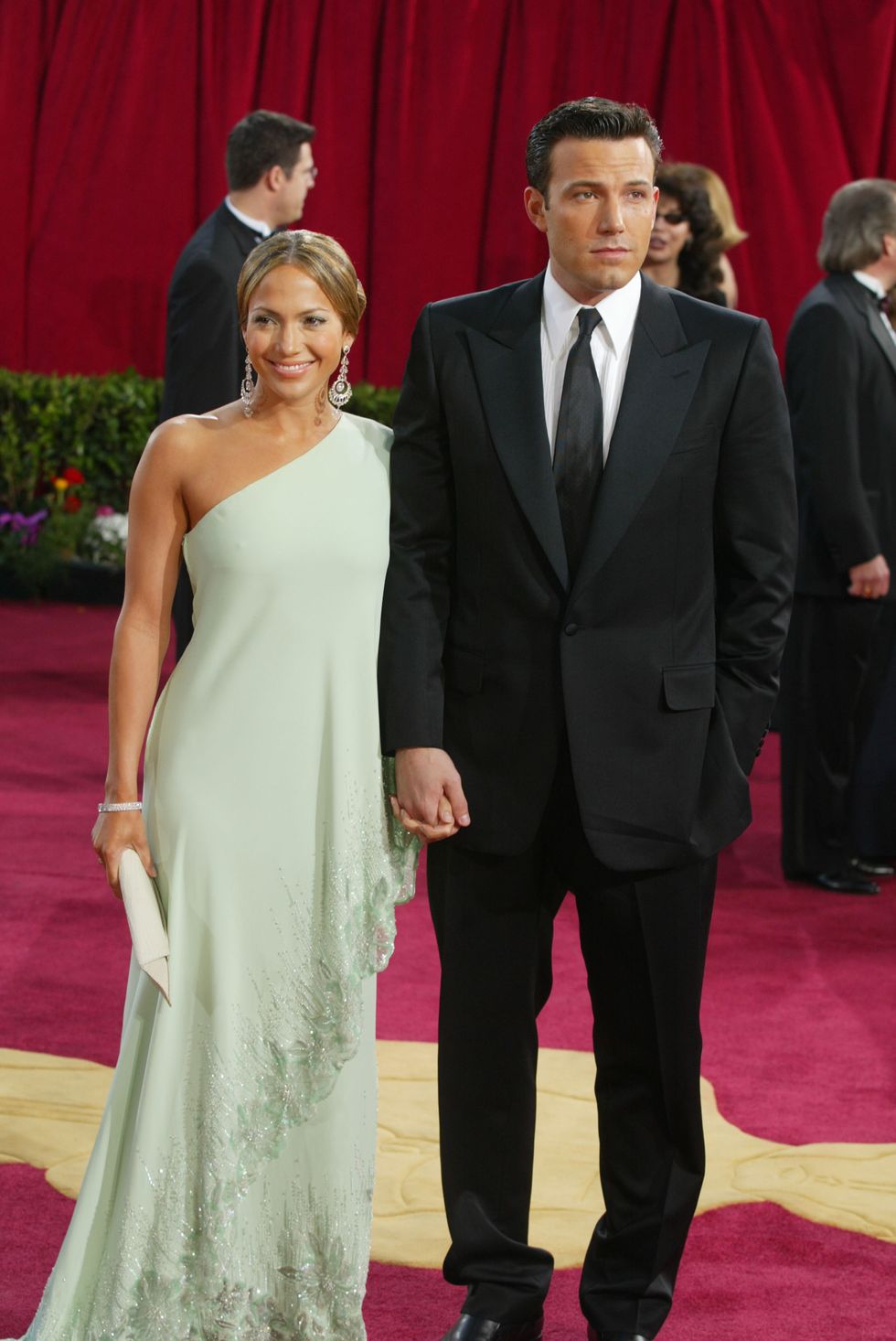 hollywood march 23 actress jennifer lopez, wearing harry winston jewelry, and actor ben affleck attend the 75th annual academy awards at the kodak theater on march 23, 2003 in hollywood, california photo by kevin wintergetty images
