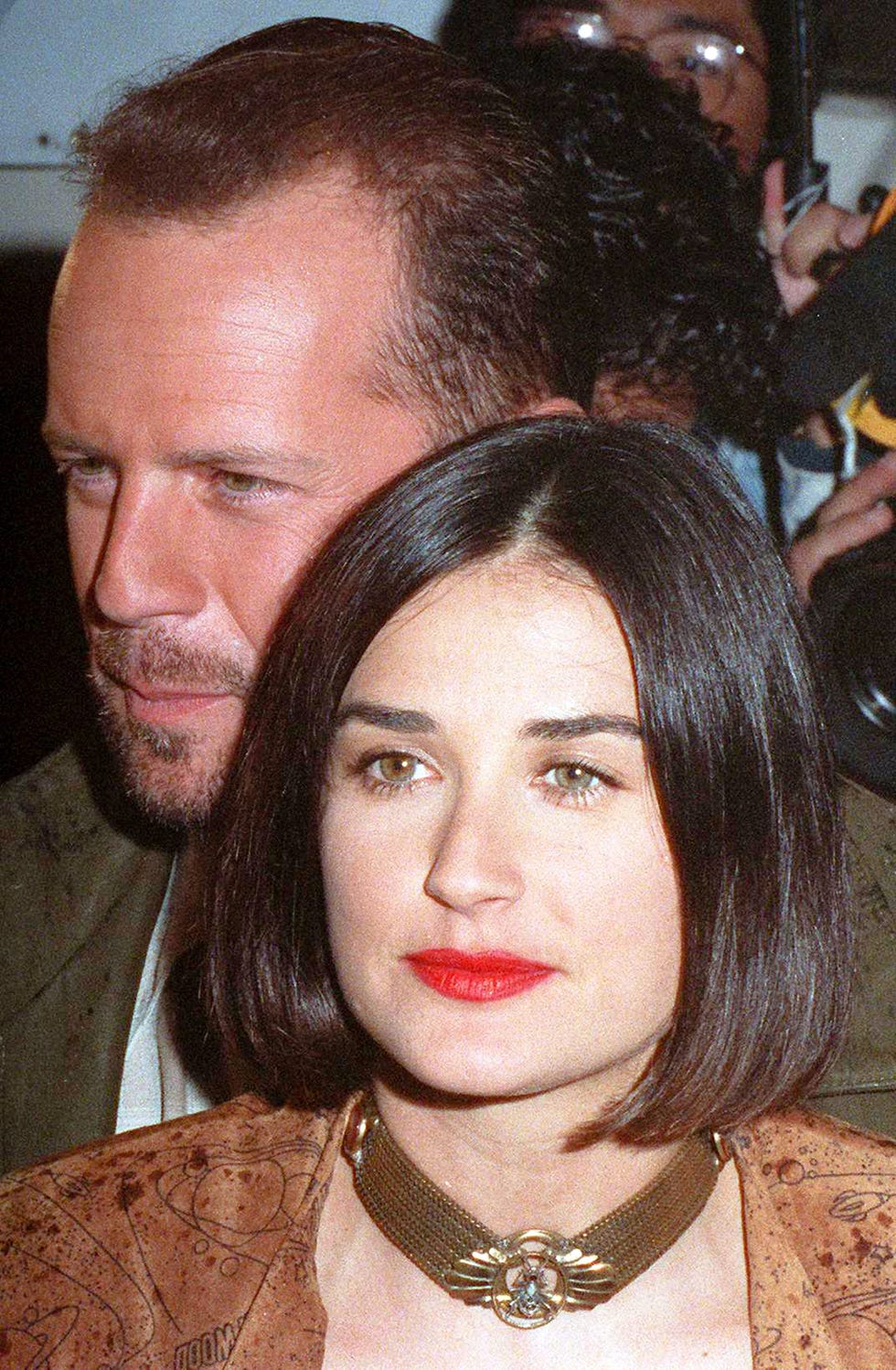 married actors bruce willis and demi moore at planet hollywood