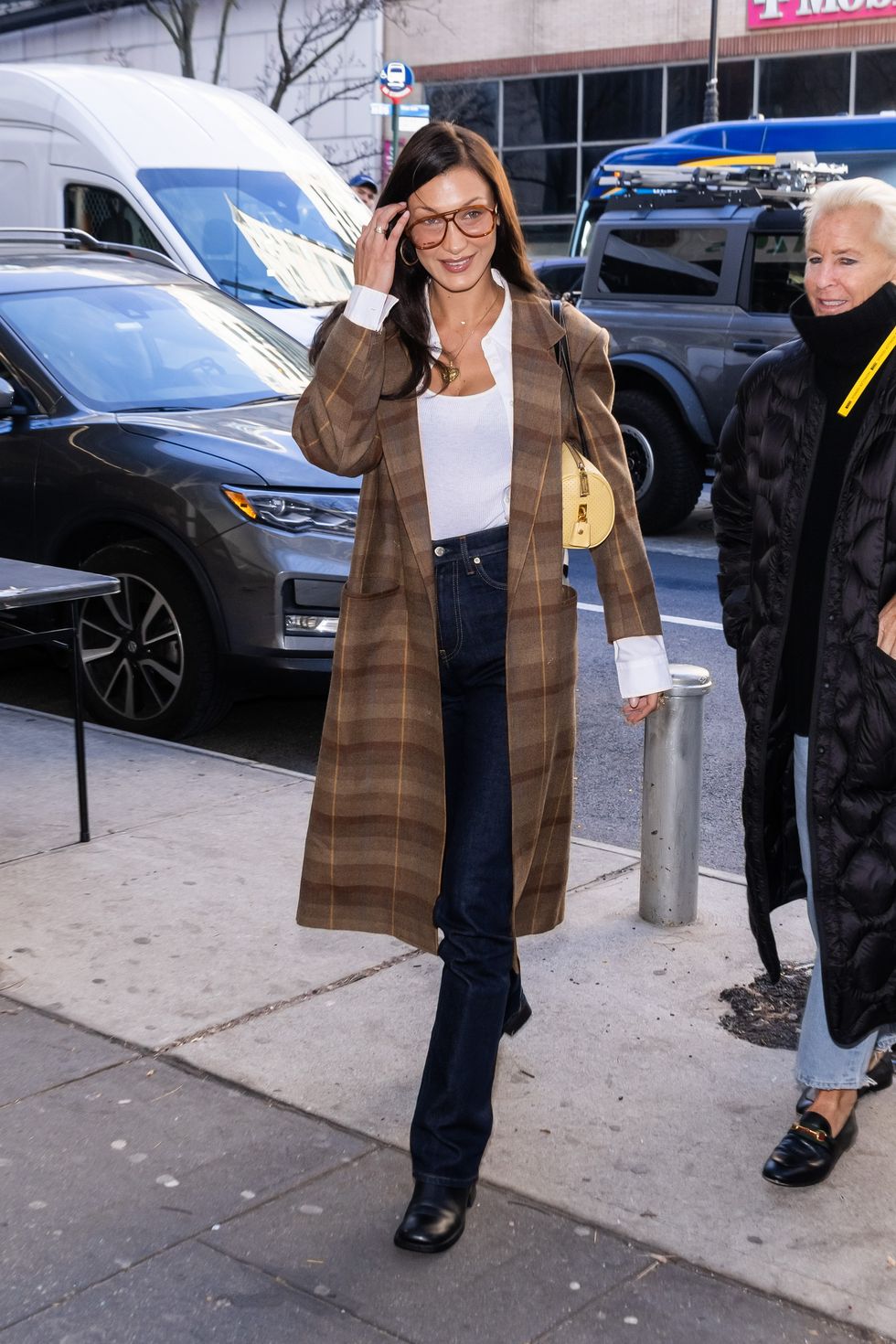 Bella Hadid Looks Studiously Sexy in Button-Down and Glasses