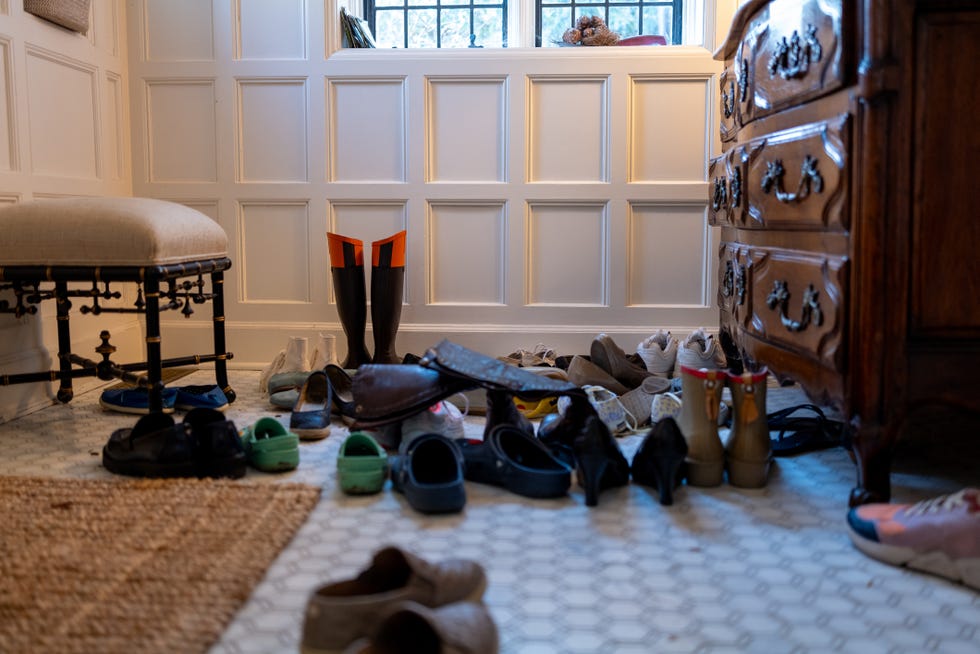 random shoes in foyer