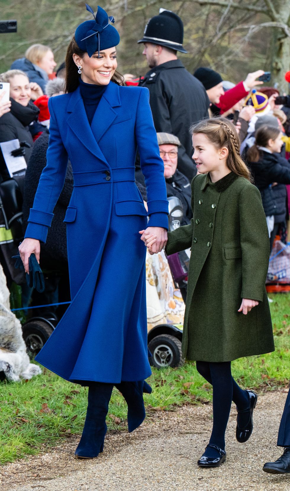 sandringham, norfolk december 25 catherine, princess of wales and princess charlotte of wales attend the christmas morning service at sandringham church on december 25, 2023 in sandringham, norfolk photo by samir husseinwireimage