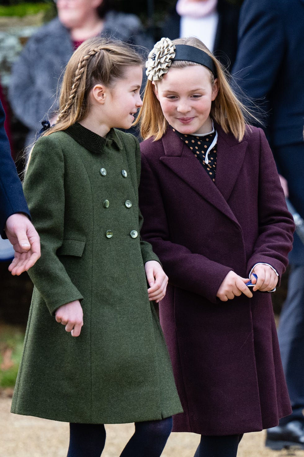 sandringham, norfolk december 25 princess charlotte of wales and mia tindall attend the christmas morning service at sandringham church on december 25, 2023 in sandringham, norfolk photo by samir husseinwireimage