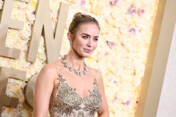 emily blunt at the 81st golden globe awards held at the beverly hilton hotel on january 7, 2024 in beverly hills, california photo by gilbert floresgolden globes 2024golden globes 2024 via getty images