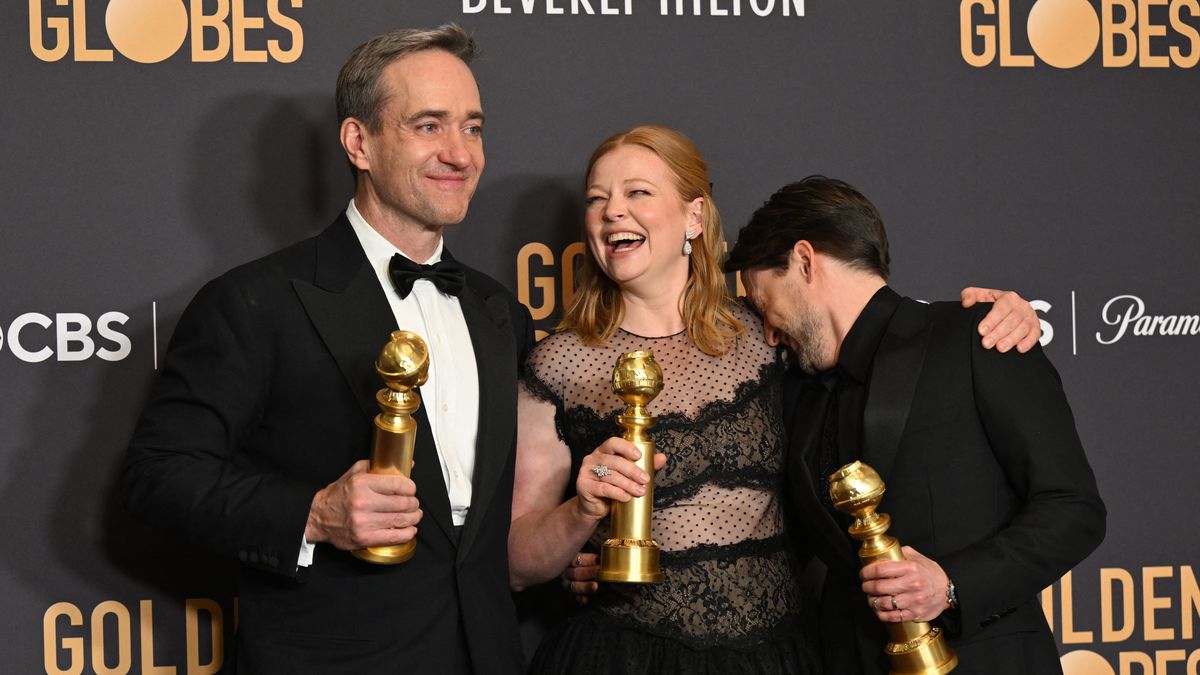 preview for Sarah Snook and Kieran Culkin celebrate their wins at the 2024 Golden Globes