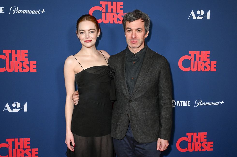 emma stone and nathan fielder at the curse season finale red carpet held at the fine arts theater on january 8, 2024 in beverly hills, california photo by gilbert floresvariety via getty images