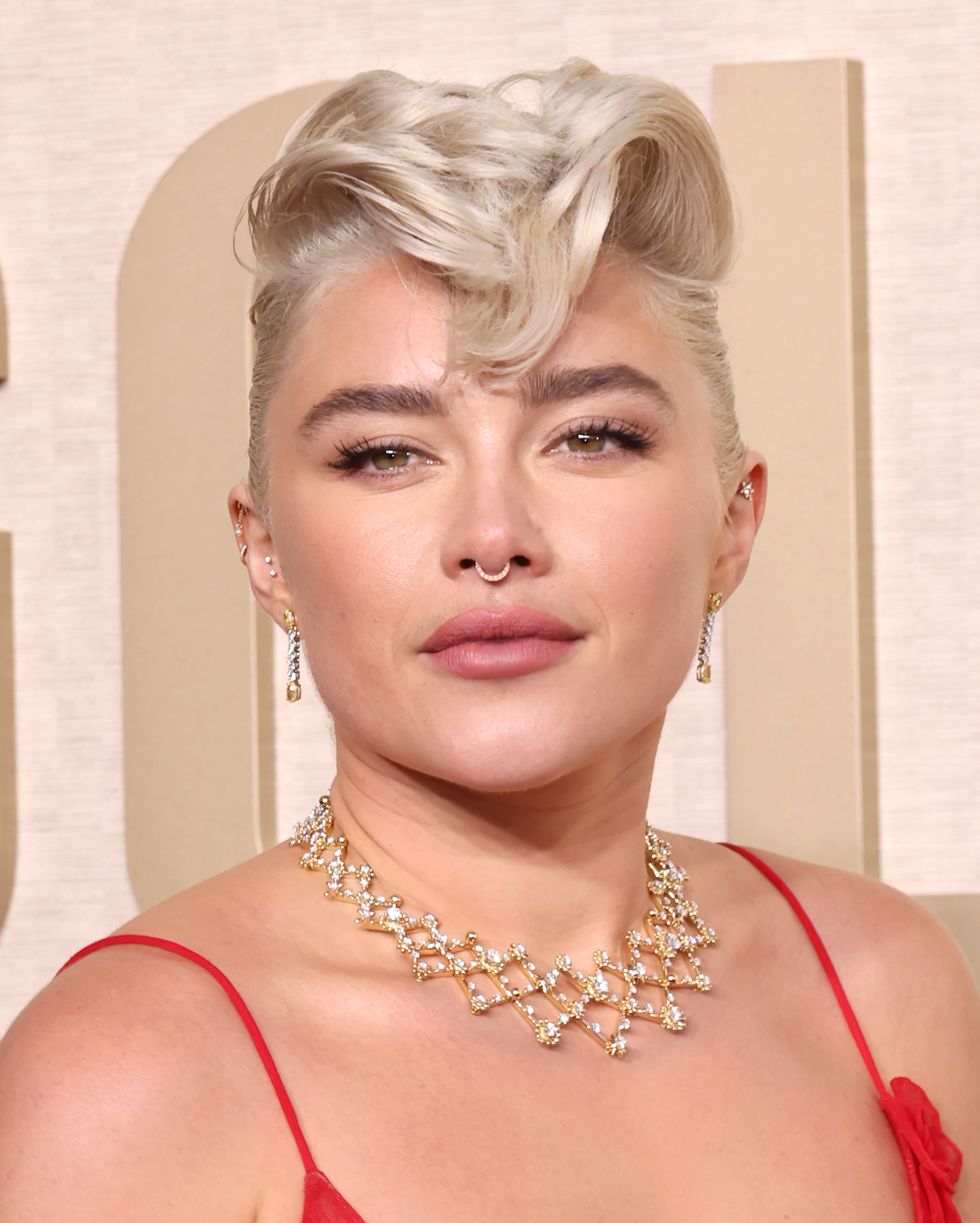 beverly hills, california january 07 florence pugh attends the 81st annual golden globe awards at the beverly hilton on january 07, 2024 in beverly hills, california photo by amy sussmangetty images