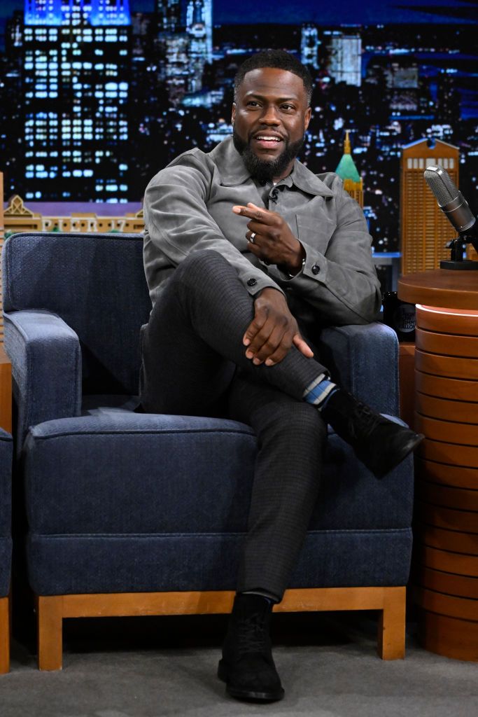 the tonight show starring jimmy fallon episode 1902 pictured comedian actor kevin hart during an interview on friday, january 12, 2024 photo by todd owyoungnbc via getty images