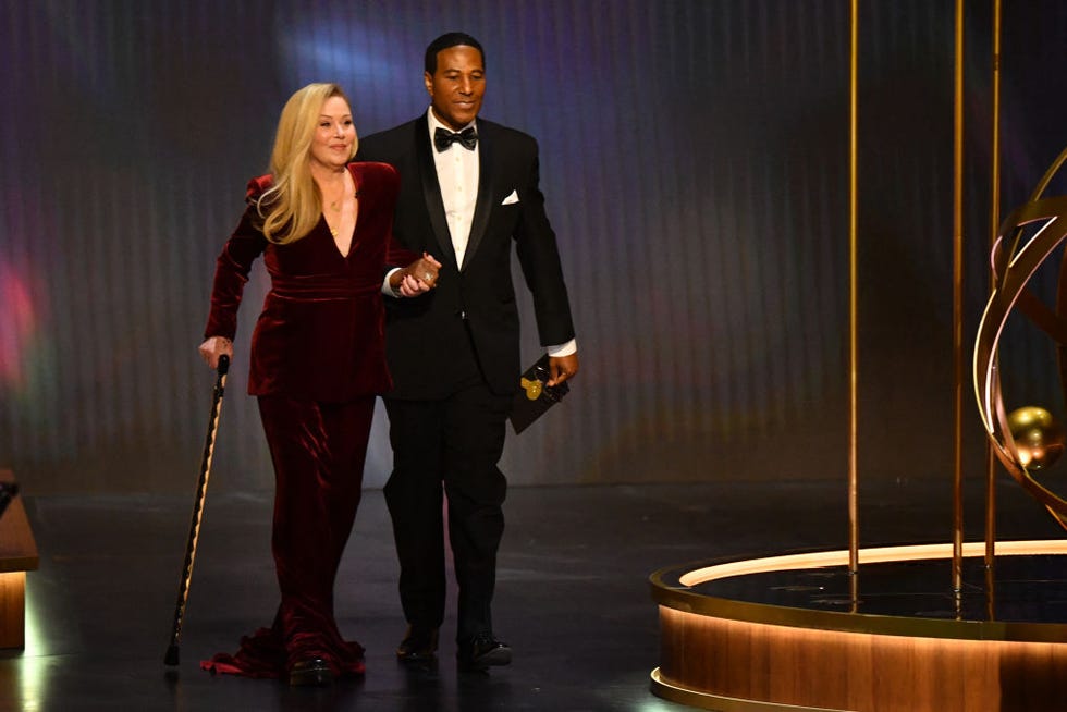 us actress christina applegate arrives onstage during the 75th emmy awards at the peacock theatre at la live in los angeles on january 15, 2024 photo by valerie macon afp photo by valerie maconafp via getty images