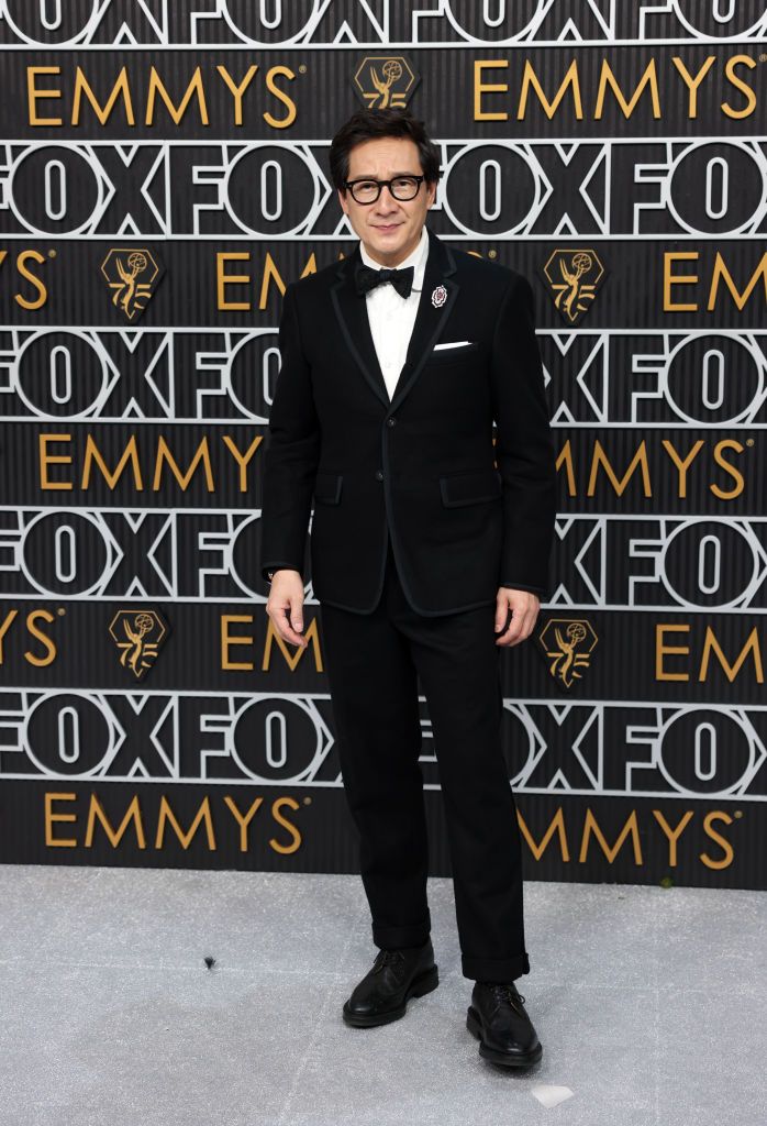 los angeles, ca january 15 ke huy quan arriving at the 75th primetime emmy awards at the peacock theater in los angeles, ca, monday, jan 15, 2024 jay l clendenin los angeles times via getty images