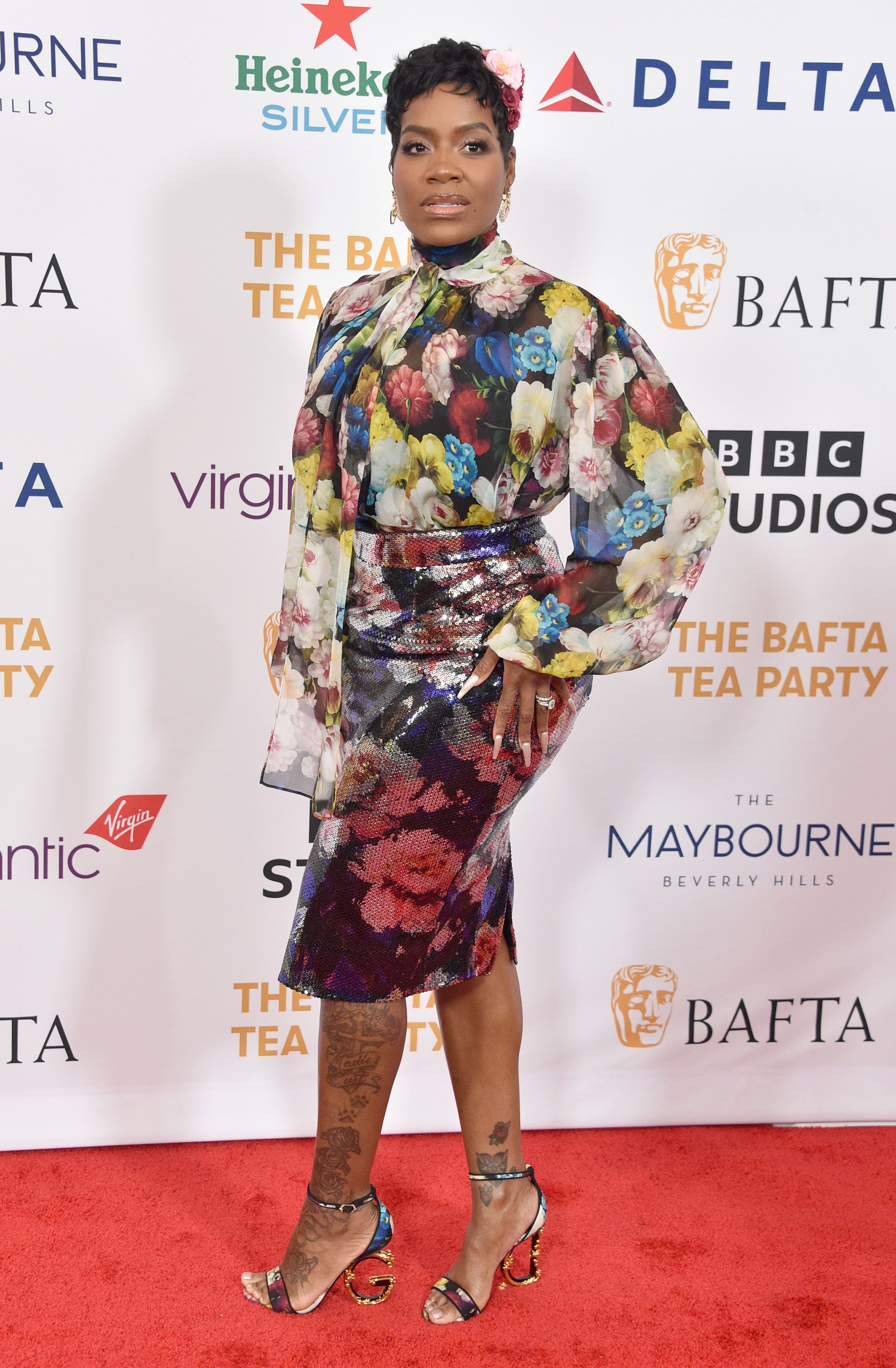 Fantasia Barrino Stuns In Vibrant Head-to-Toe Florals At BAFTA Tea Party