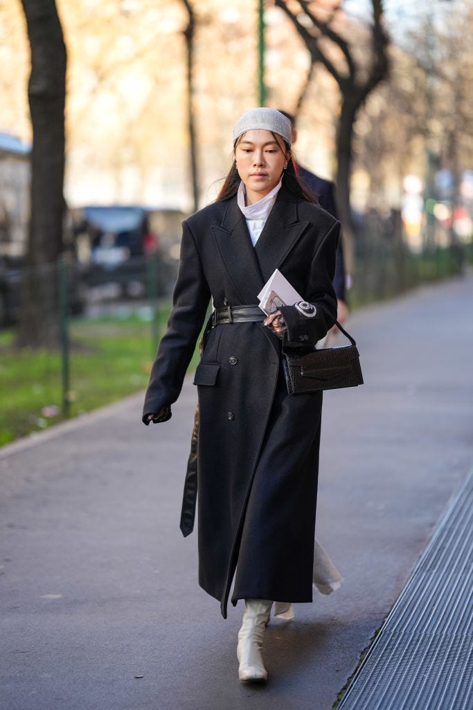 abrigo negro semana de la moda de milan