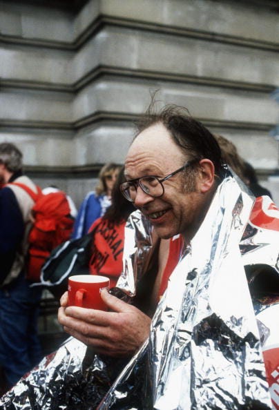 london   march 29   london marathon founder chris brasher pictured after completing the first london marathon in london, england on march the 29th of 1981 photo by getty images