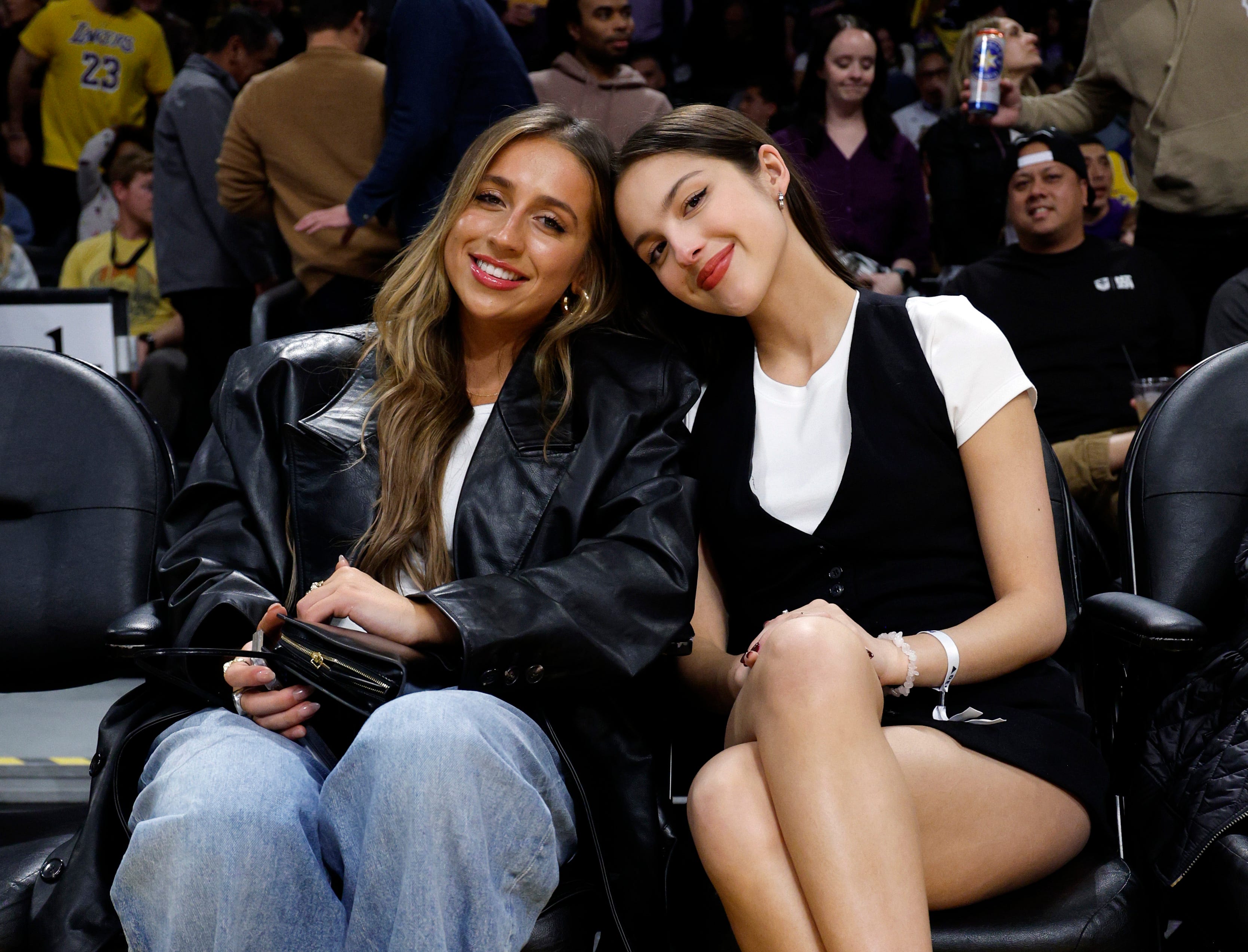 Olivia Rodrigo and Tate McRae Enjoy a Fashionable Girls Night Out at L.A. Lakers Game