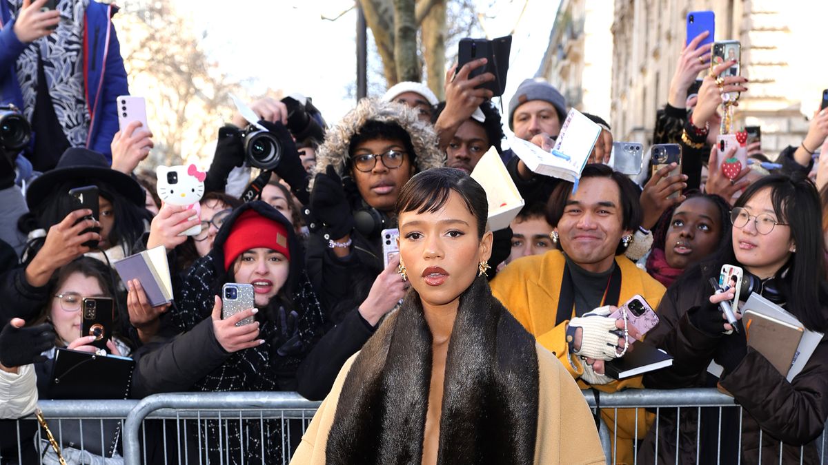 Taylor Russell Wore a Completely Sheer Turtleneck at Paris Fashion Week —  See Photos