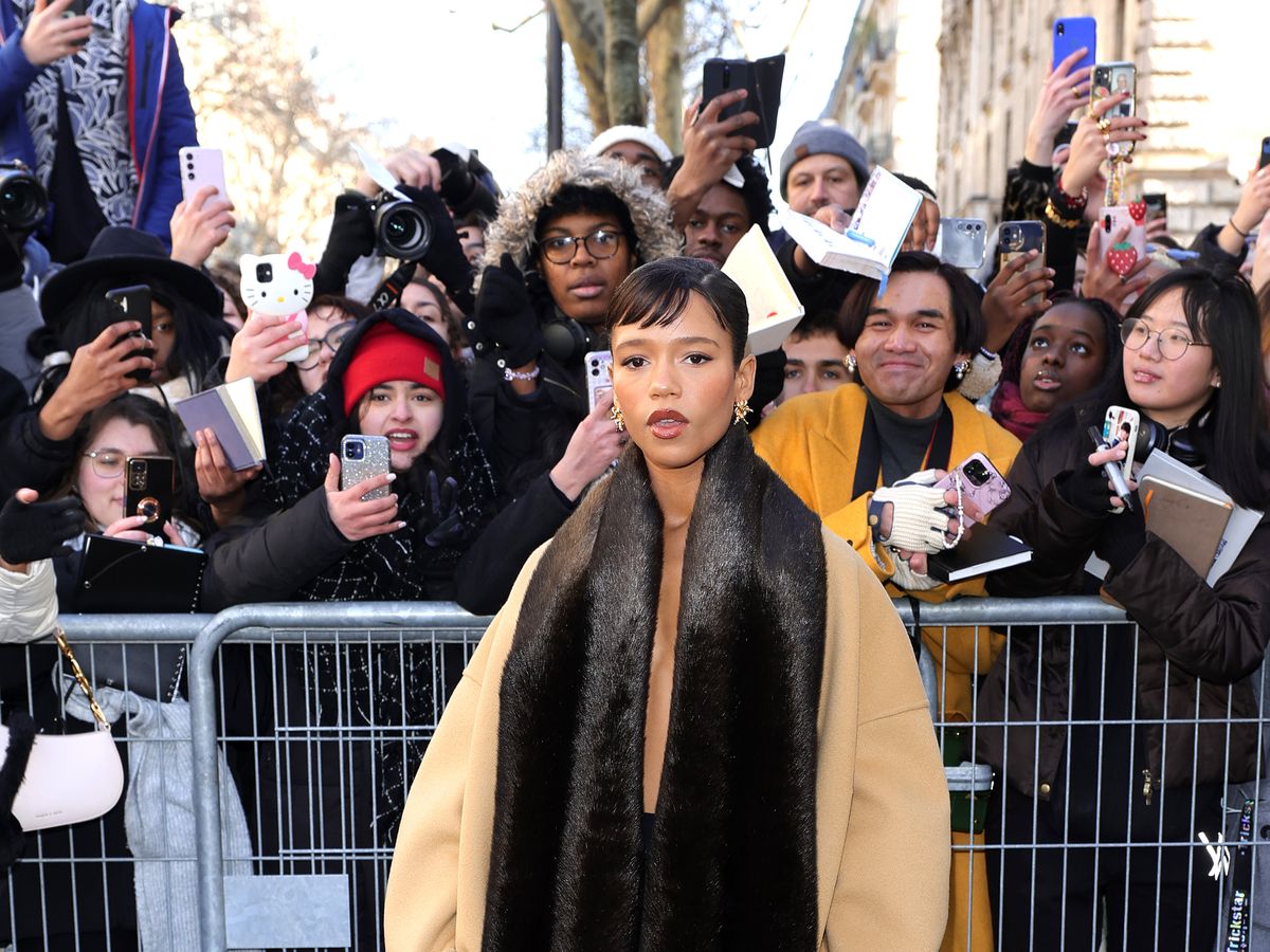 Taylor Russell Wore a Completely Sheer Turtleneck at Paris Fashion Week —  See Photos