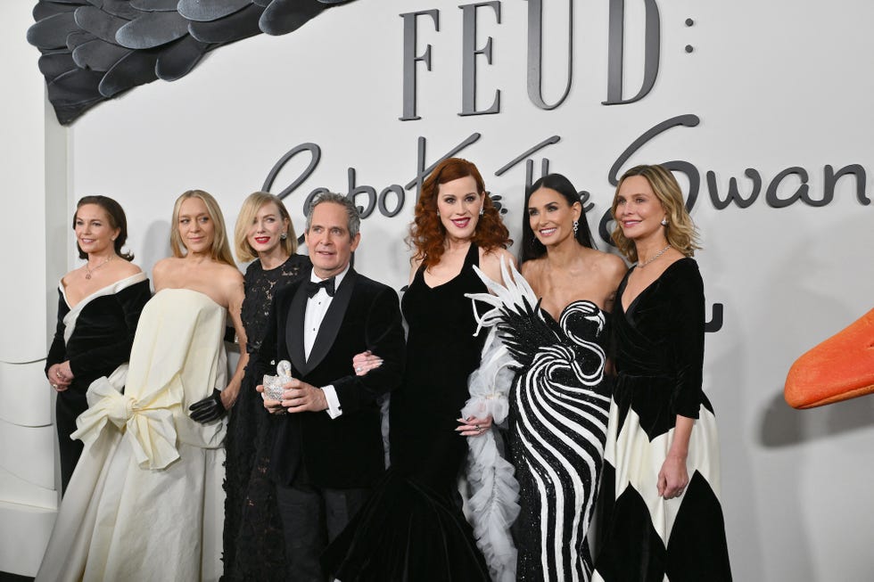 from l us actress diane lane, us actress chloe sevigny, british actress naomi watts, british actor tom hollander, us actress molly ringwald, us actress demi moore and us actress calista flockhart arrive for fxs feud capote vs the swans premiere at the museum of modern art in new york, on january 23, 2024 photo by angela weiss afp