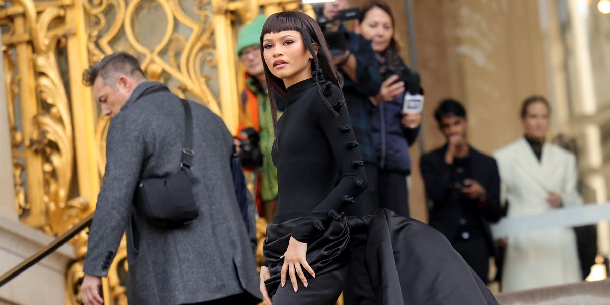Zendaya Kicks Off Paris Fashion Week in an Outrageously Cool Black Dress