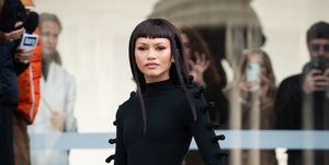 zendaya at paris fashion week in all black look