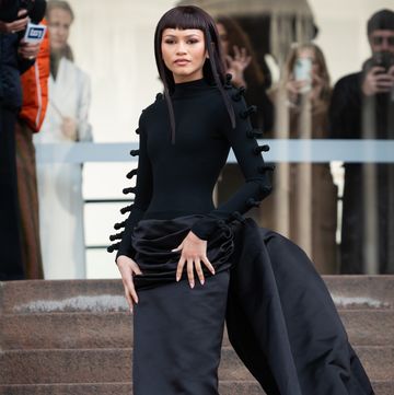 zendaya at paris fashion week in all black look