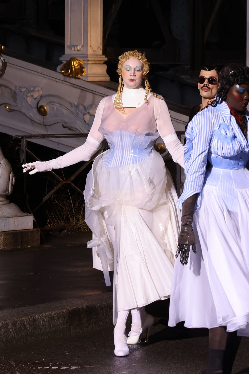paris, france january 25 editorial use only for non editorial use please seek approval from fashion house gwendoline christie walks the runway during the maison margiela haute couture springsummer 2024 show as part of paris fashion week on january 25, 2024 in paris, france photo by pierre suugetty images