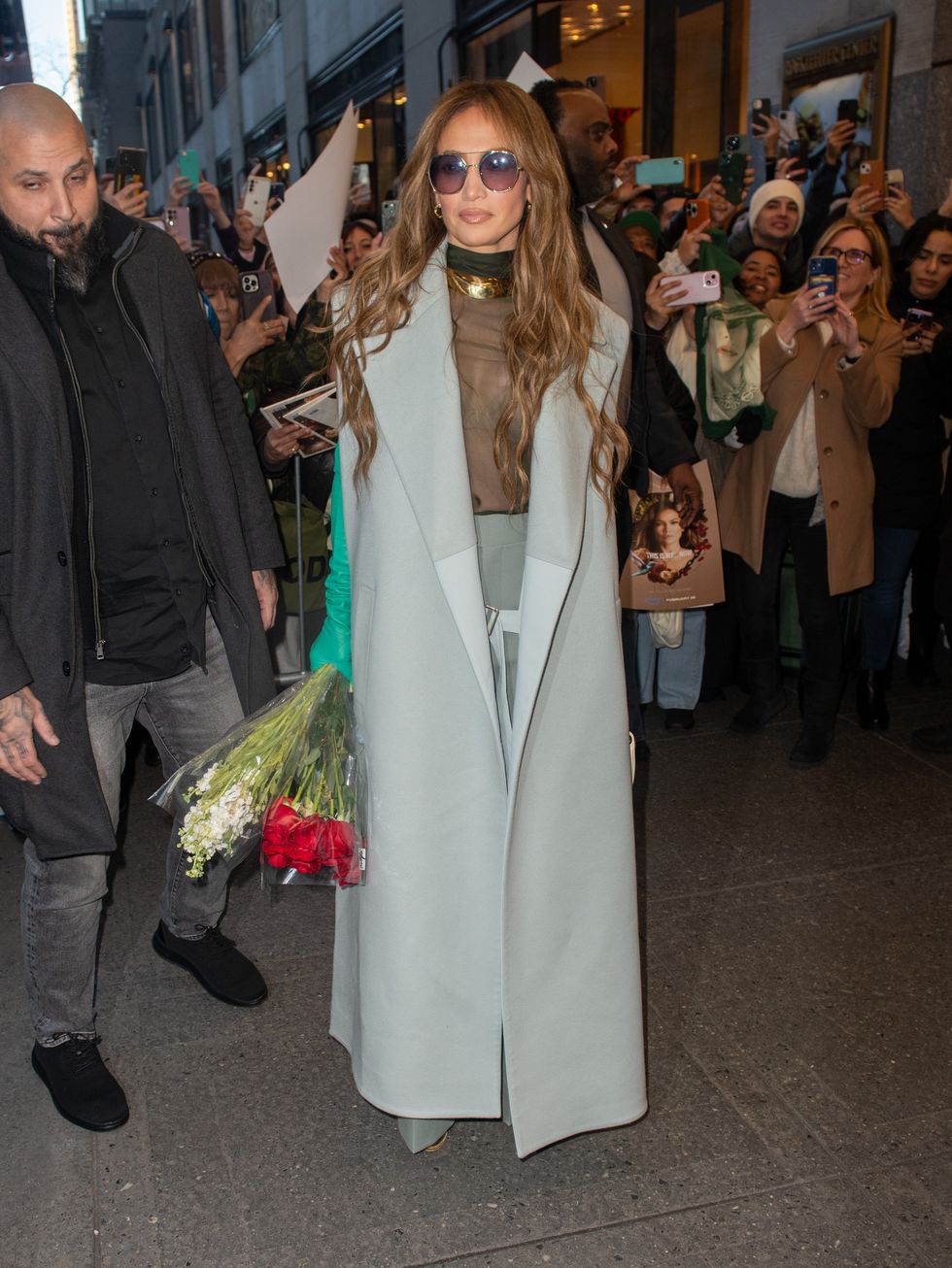 new york, ny february 03 jennifer lopez is seen on february 03, 2024 in new york city photo by damebkbauer griffingc images