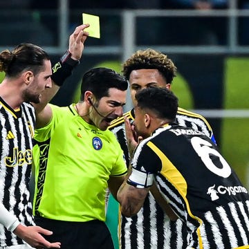 milan, italy february 04 danilo 6 of juventus receives a yellow card during the italian serie a football match inter milan and juventus fc at san siro stadium in milan, italy on february 4, 2024 photo by piero cruciattianadolu via getty images