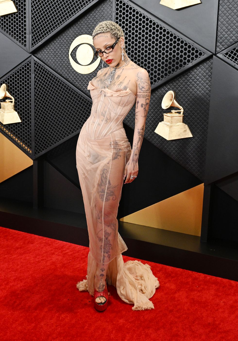 editors note image contains partial nudity doja cat at the 66th annual grammy awards held at cryptocom arena on february 4, 2024 in los angeles, california photo by gilbert floresbillboard via getty images