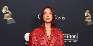 beverly hills, california february 03 for editorial use only dua lipa attends the 66th grammy awards pre grammy gala  grammy salute to industry icons honoring jon platt at the beverly hilton on february 03, 2024 in beverly hills, california photo by amy sussmangetty images