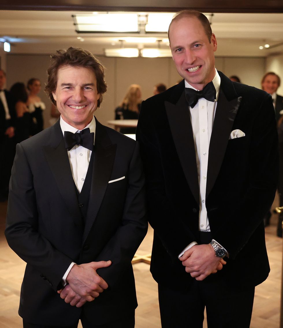 London, England February 7 Britain's Prince William, The Prince of Wales poses for a photo with US actor Tom Cruise at the London Air Ambulance Charity Gala Dinner at the Owo on February 7, 2024 in London , england photo by daniel leal wpa poolgetty images