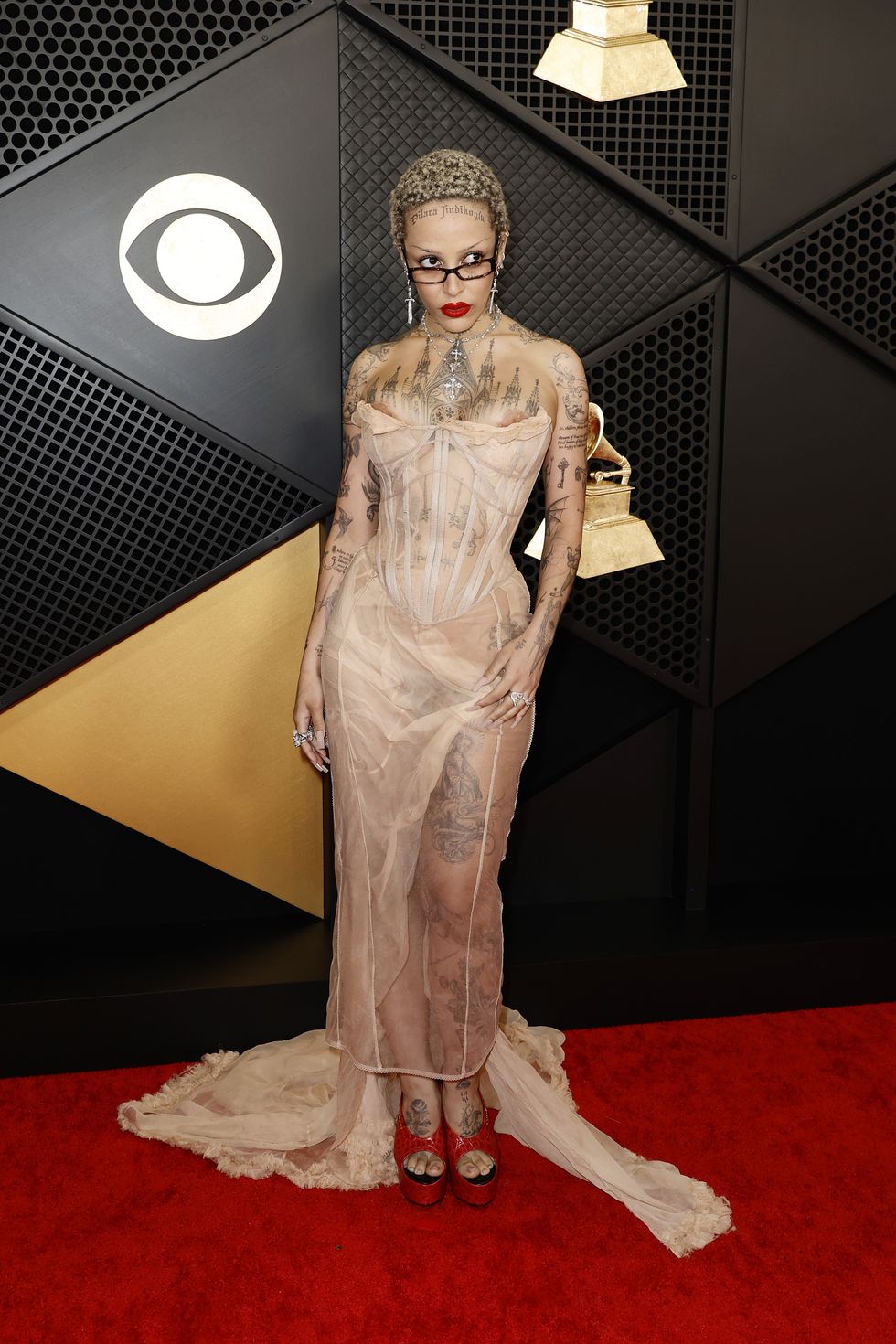 los angeles, california february 04 for editorial use only doja cat attends the 66th grammy awards at cryptocom arena on february 04, 2024 in los angeles, california photo by frazer harrisongetty images