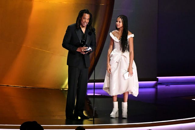 Blue Ivy Carter Wears White Princess Dress at 2024 Grammys