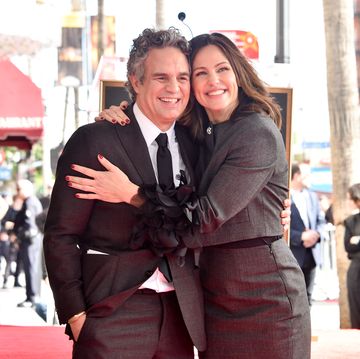 mark ruffalo and jennifer garner at the star ceremony where mark ruffalo is honored with a star on the hollywood walk of fame on february 8, 2024 in los angeles, california photo by gregg deguirevariety via getty images