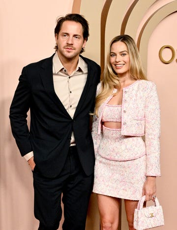 tom ackerley and margot robbie at the 96th oscars nominee luncheon at the beverly hilton on february 12, 2024 in beverly hills, california photo by michael bucknerpenske media via getty images