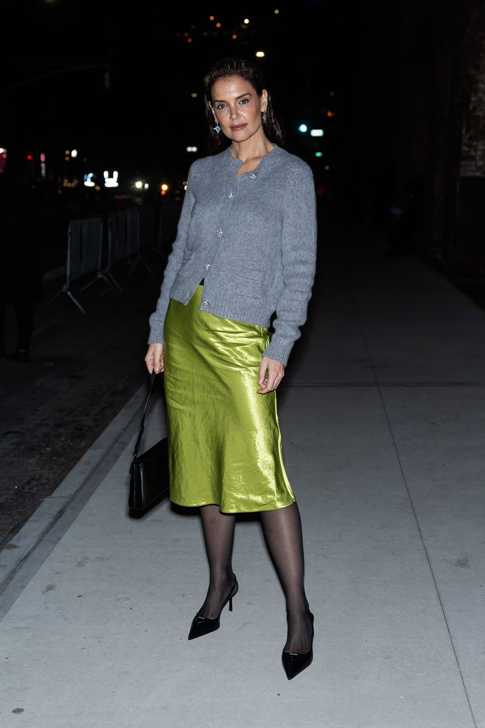 New York, New York February 9 Katie Holmes attends the Prada Makeup and Skincare Launch Party at Skylight at the Brooklyn Refinery on February 9, 2024 in New York City photo by gothamgc images