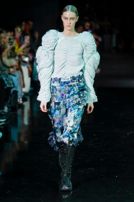 new york, usa february 09 a model walks the runway during the collina strada ready to wear fallwinter 2024 2024 fashion show as part of the new york fashion week on february 9, 2024 in new york photo by victor virgilegamma rapho via getty images