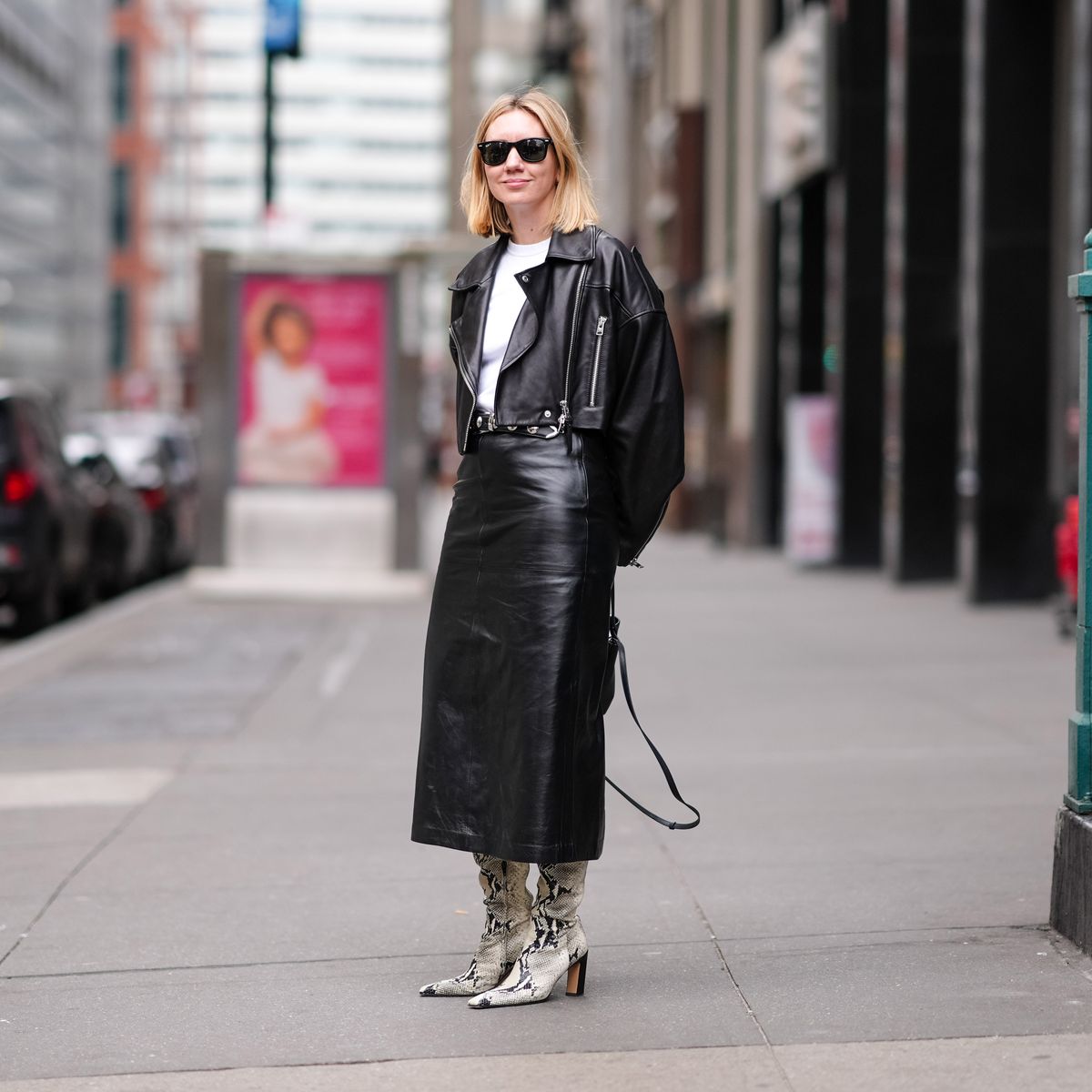 la chaqueta de cuero de siempre ha sido la más repetida de la semana de la moda de nueva york