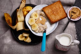 overnight banana oats in a bowl