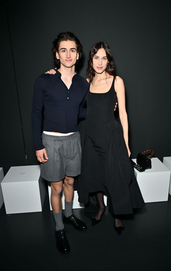 london, england february 17 sebastian croft l and alexa chung attend the 16arlington show during london fashion week february 2024 on february 17, 2024 in london, england photo by jed cullendave benettgetty images