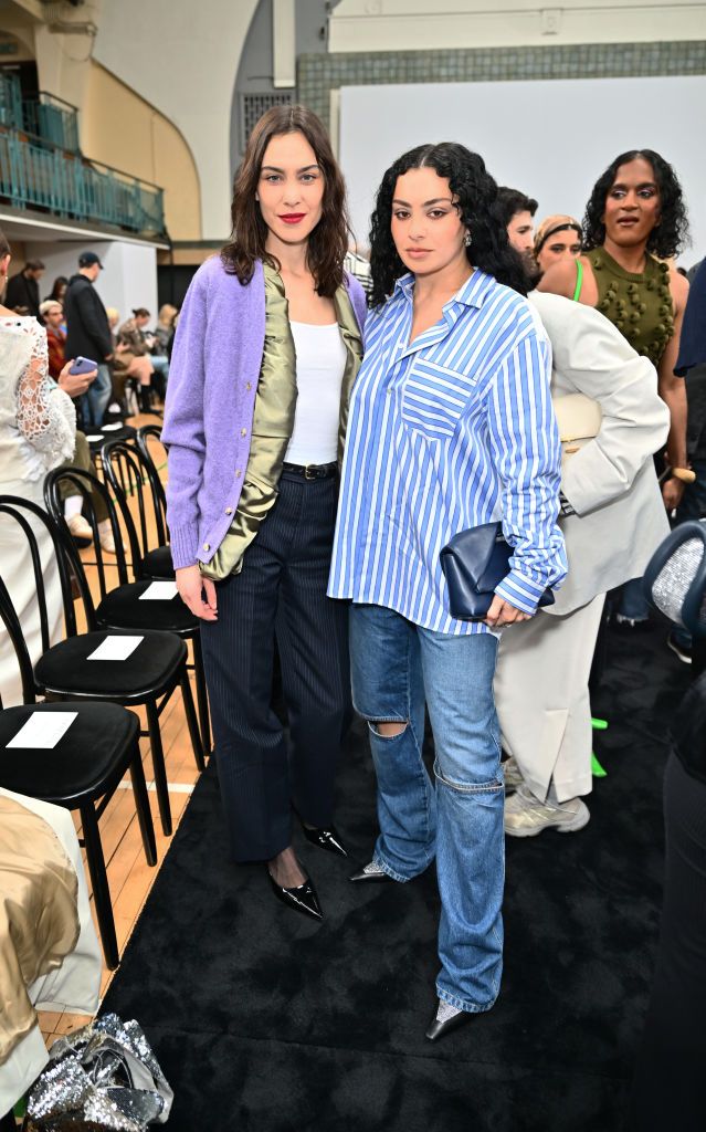 london, england february 18 alexa chung land charli xcx attend the jw anderson aw24 show during london fashion week february 2024 at the seymour leisure centre on february 18, 2024 in london, england photo by jed cullendave benettgetty images