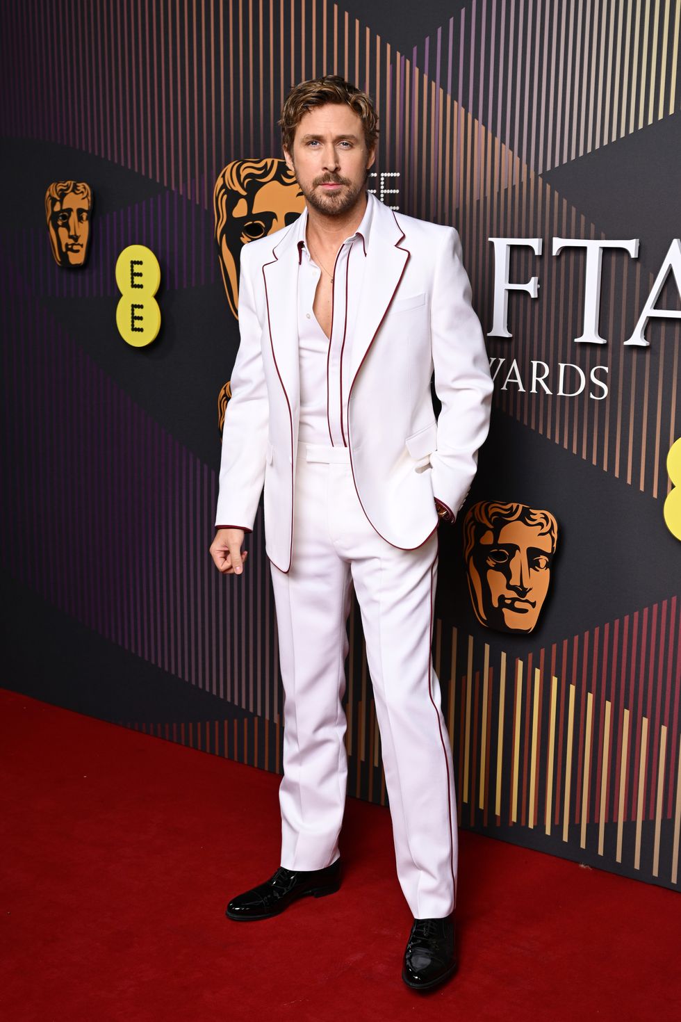 london, england february 18 ryan gosling attends the ee bafta film awards 2024 at the royal festival hall on february 18, 2024 in london, england photo by gareth cattermolebaftagetty images for bafta