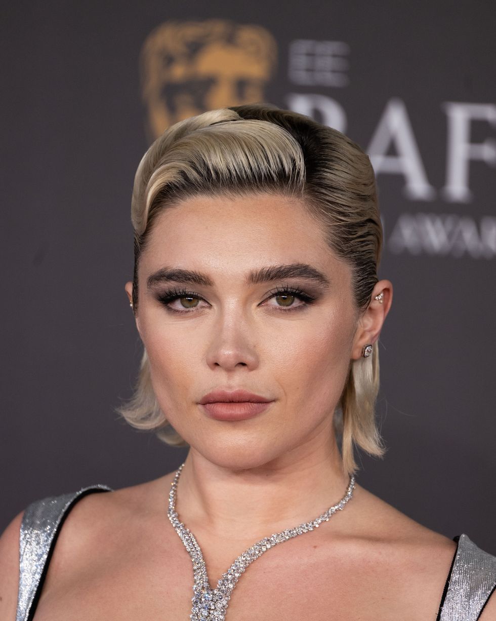 london, england february 18 florence pugh attends the 2024 ee bafta film awards at the royal festival hall on february 18, 2024 in london, england photo by jeff spicergetty images