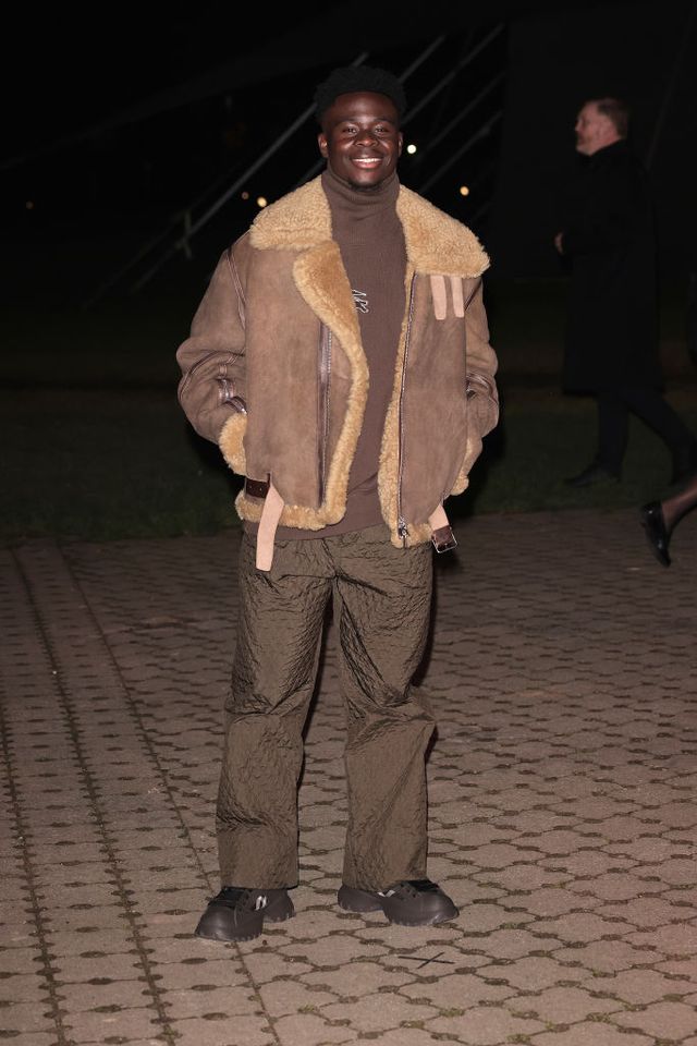 london, england february 19 bukayo saka seen attending the burberry show at victoria park during london fashion week february 2024 on february 19, 2024 in london, england photo by neil mockford ricky vigil mgc images