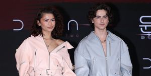 seoul, south korea february 21 actors zendaya and timothee chalamet attend the dune part two press conference on february 21, 2024 in seoul, south korea photo by han myung guwireimage