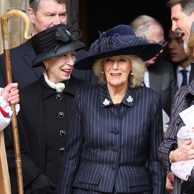 britain's princess anne, princess royal, britain's queen camilla and greece's former queen anne marie leave after attending a thanksgiving service for the life of king constantine of the hellenes, at st george's chapel at windsor castle on february 27, 2024 photo by chris jackson pool afp photo by chris jacksonpoolafp via getty images